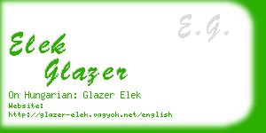 elek glazer business card